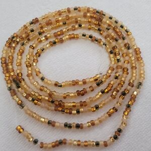 Waist beads topaz mix Czech 47"